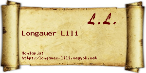 Longauer Lili névjegykártya